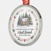 Best Friend Christmas Ornament | Snowy Tree Design (Links)
