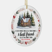 Best Friend Christmas | Personalized Holiday Keramisch Ornament (Rechts)