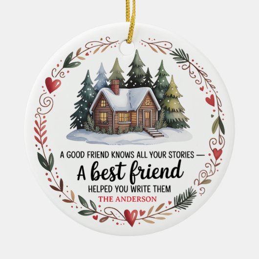 Best Friend Christmas | Personalized Holiday Keramisch Ornament (Voorkant)