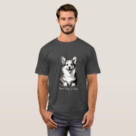 Best Friend Corgi Black and White Silohuette T-shirt