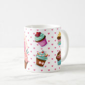 Best Friend Custom Coffee Mok met Cupcakes (Voorkant rechts)