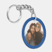 Best Friend Custom Photo Creëer je eigen Blauw Sleutelhanger (Voorkant Links)