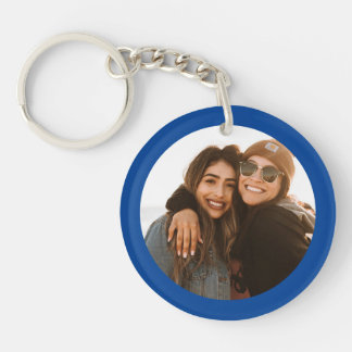Best Friend Custom Photo Creëer je eigen Blauw Sleutelhanger