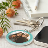 Best Friend Custom Photo Creëer je eigen blauw Sleutelhanger (Voorkant Rechts)