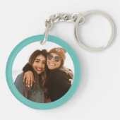 Best Friend Custom Photo Creëer je eigen blauw Sleutelhanger (Achterkant)