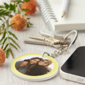 Best Friend Custom Photo Creëer je eigen geel Sleutelhanger (Voorkant Rechts)