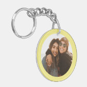 Best Friend Custom Photo Creëer je eigen geel Sleutelhanger (Voorkant Links)