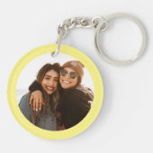 Best Friend Custom Photo Creëer je eigen geel Sleutelhanger (Achterkant)