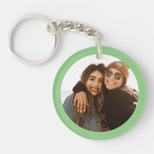 Best Friend Custom Photo Creëer je eigen groen Sleutelhanger
