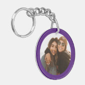 Best Friend Custom Photo Creëer je eigen paars Sleutelhanger (Voorkant Links)