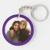 Best Friend Custom Photo Creëer je eigen paars Sleutelhanger (Achterkant)