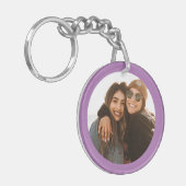 Best Friend Custom Photo Creëer je eigen paars Sleutelhanger (Voorkant Links)