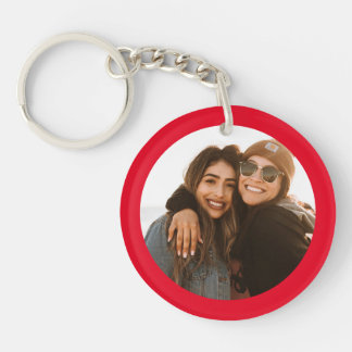 Best Friend Custom Photo Creëer je eigen rood Sleutelhanger