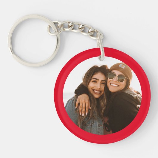 Best Friend Custom Photo Creëer je eigen rood Sleutelhanger (Voorkant)