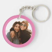 Best Friend Custom Photo Creëer je eigen roze Sleutelhanger (Achterkant)