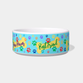 Best Friend Customizable Paws & Bones Dog Bowl Voerbakje