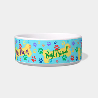Best Friend Customizable Paws & Bones Dog Bowl Voerbakje