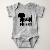 Best Friend Dachshund One Piece Baby Outfit Unisex Romper (Voorkant)