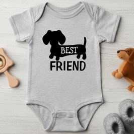 Best Friend Dachshund One Piece Baby Outfit Unisex Romper