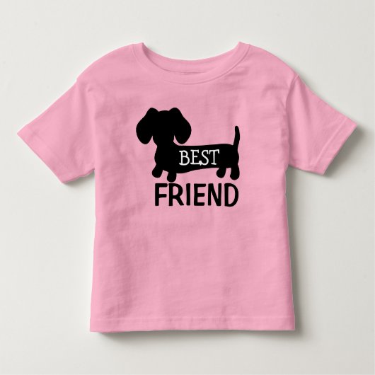 Best Friend Dachshund Toddler Shirt Roze (Voorkant)