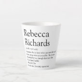 Best Friend Definition Fun Black en White Latte Mok (Voorkant)