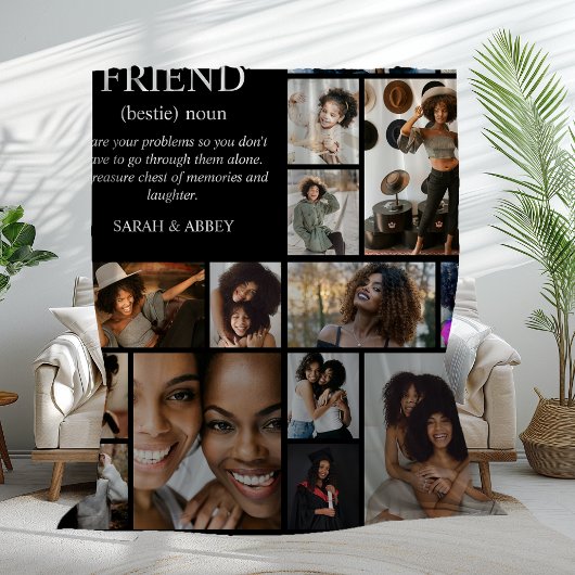 Best Friend Definition Photo Collage Fleece Deken