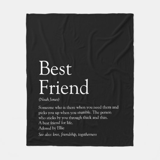 Best Friend Definition Specialized Fleece Deken (Voorkant)