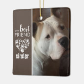 Best Friend Dog Pet Foto gepersonaliseerd Keramisch Ornament (Links)