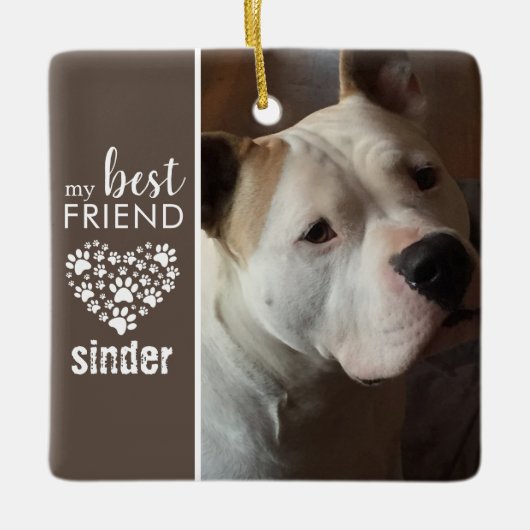Best Friend Dog Pet Foto gepersonaliseerd Keramisch Ornament (Voorkant)