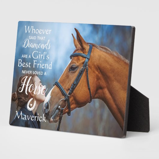 Best Friend Equestrian Horse Lover Foto van Girl Fotoplaat (Zijkant)