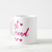 Best Friend Ever Funny Pink Friendship Quotes Koffiemok (Voorkant links)