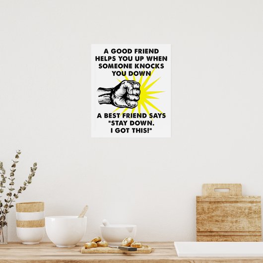 Best Friend Fighting Funny Poster (Keuken)