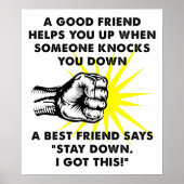 Best Friend Fighting Funny Poster (Voorkant)