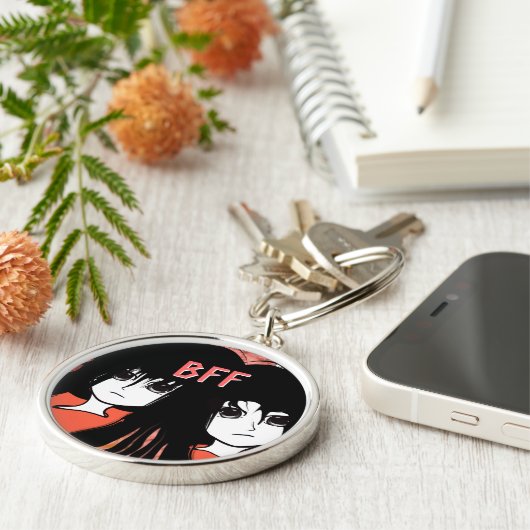 Best Friend for ever Anime Twins Sleutelhanger (Zijkant)