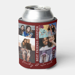 Best Friend Forever Custom 6 Foto collage & Name Blikjeskoeler