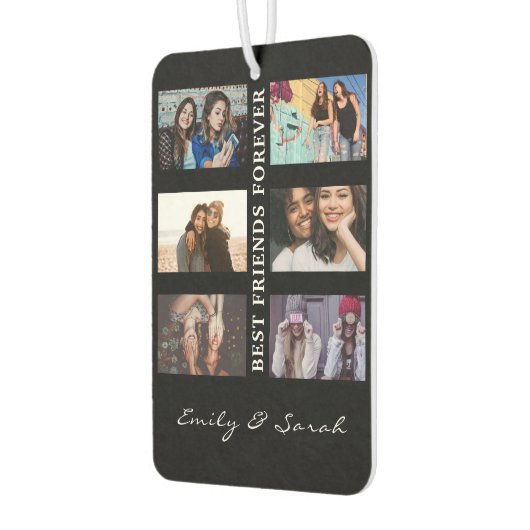 Best Friend Forever Custom 6 Foto collage & Name Luchtverfrisser (Links)