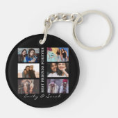 Best Friend Forever Custom 6 Foto collage & Name  Sleutelhanger (Achterkant)