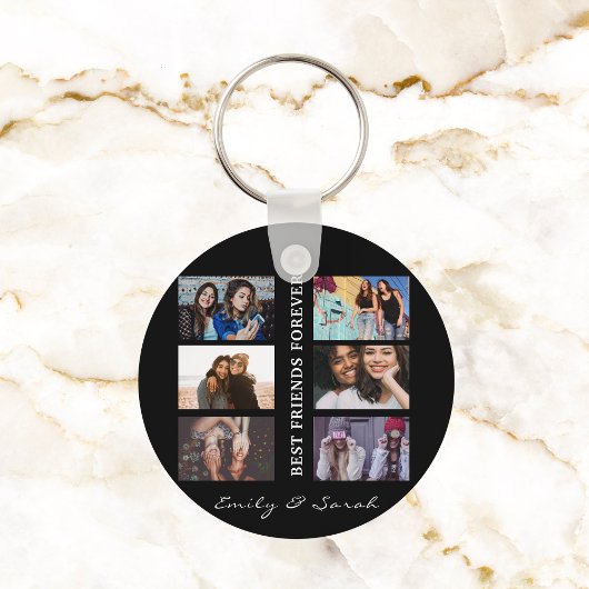 Best Friend Forever Custom 6 Foto collage & Name Sleutelhanger