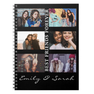 Best Friend Forever Custom 6 Photo collage & Name Notitieboek