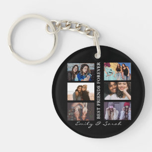 Best Friend Forever Custom 6 Photo collage & Name  Sleutelhanger