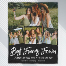 Best Friend Forever Foto Collage Fleece Blanket
