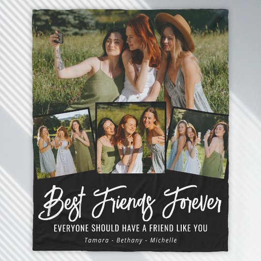 Best Friend Forever Foto Collage Fleece Blanket Deken
