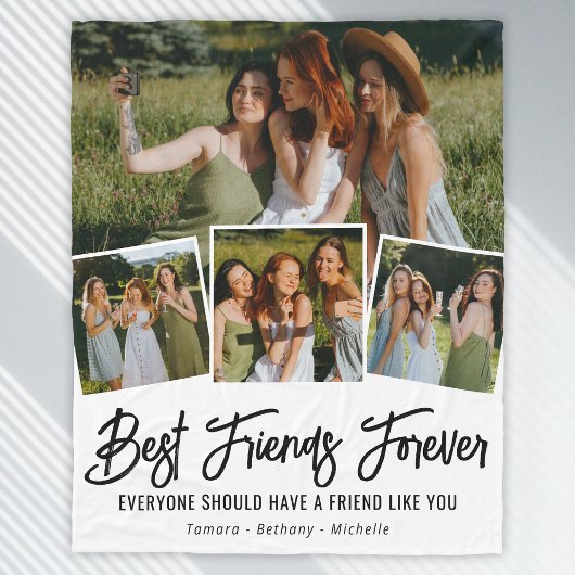 Best Friend Forever Foto Collage Fleece Blanket Deken