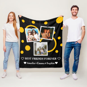 Best Friend Forever, gepersonaliseerd 3 Foto's en  Fleece Deken