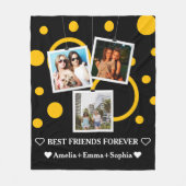 Best Friend Forever, gepersonaliseerd 3 Foto's en  Fleece Deken (Voorkant)