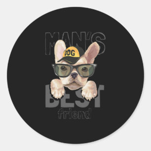 Best Friend French Bulldog Ronde Sticker
