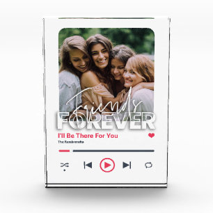 Best Friend-gepersonaliseerd Song Glass Art-Hoesje Fotoblokken