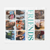 Best Friend Gift | Blauwgroen fotocollage Fleece Deken (Voorkant (Horizontaal))