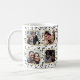 Best Friend Gift Multi Photo Heart Patroon Koffiemok