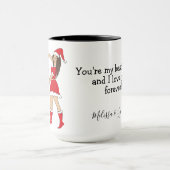 Best Friend Gift Twee brunette meisjes Mok (Midden)